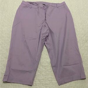 Talbots Purple Lavender 22 Curvy Perfect Skimmer Cropped Pants